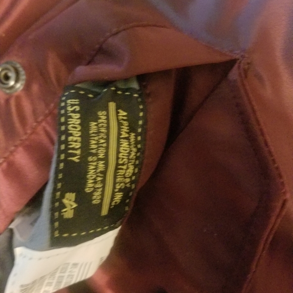 AUTHENTIC ALPHA INDUSTRIES FLIGHT BOMBER JACKET - Picture 5 of 5
